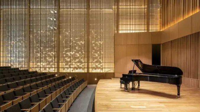 An empty auditorium.