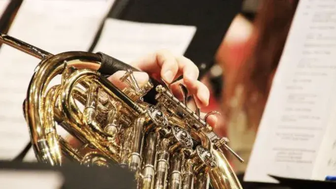 Person playing the french horn