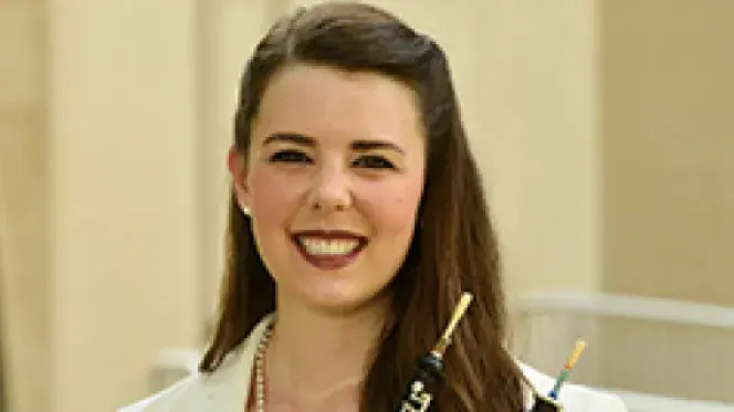 Casey Cook with her oboe. 