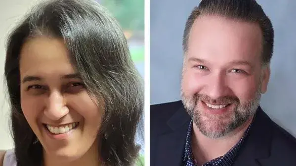 Side by side headshots of Helen Allen and C. Andrew Blosser