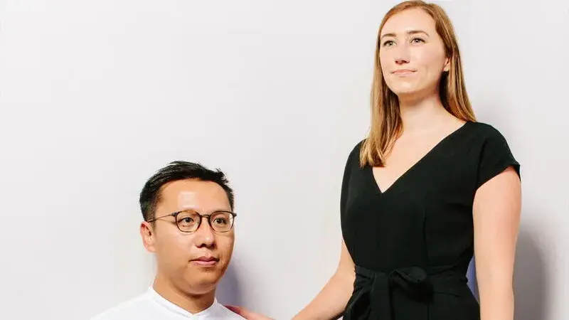 A headshot with Alison Von Glinow and Lap Chi Kwong
